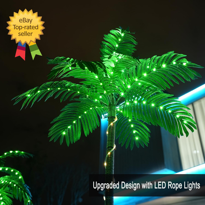 7FT Lighted Artificial Palm Tree with Three Trunks and 260 LED Lights Ideal gallery