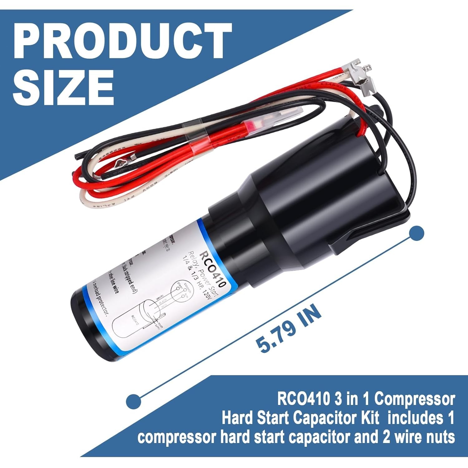 RC0410 3-in-1Refrigerator Relay Overload Start Run Capacitor 1/4 1/3 HP 115VAC gallery