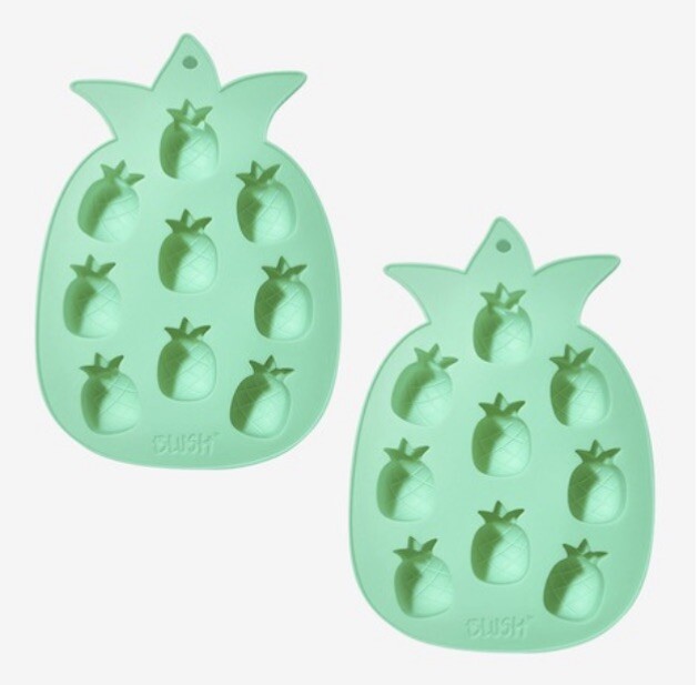 2 X BLUSH Silicone Pineapple Shaped Ice Mold Trays ~ Brand New!! 🧡
