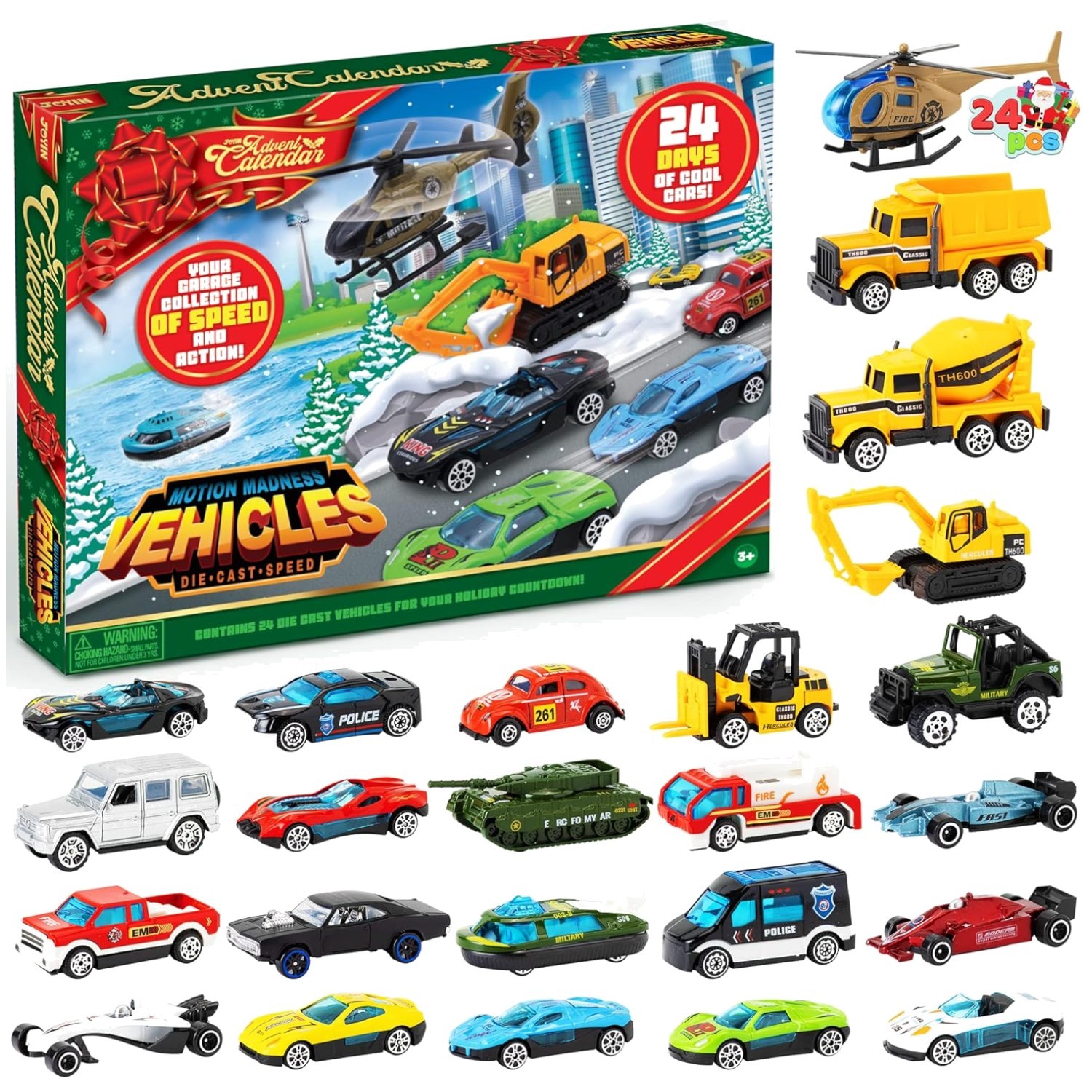 Countdown to Christmas with 24 Non-Toxic Diecast Cars - Kids Advent Calendar gallery