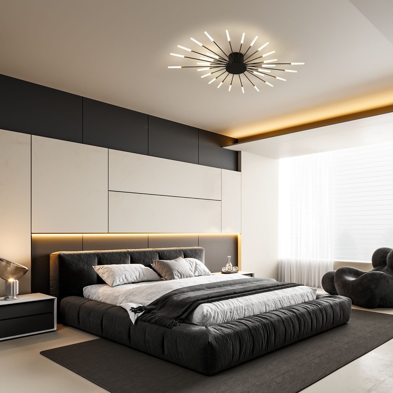 28-Light Flower LED Ceiling Light, Modern Dimmable Flush Mount with APP Remote gallery