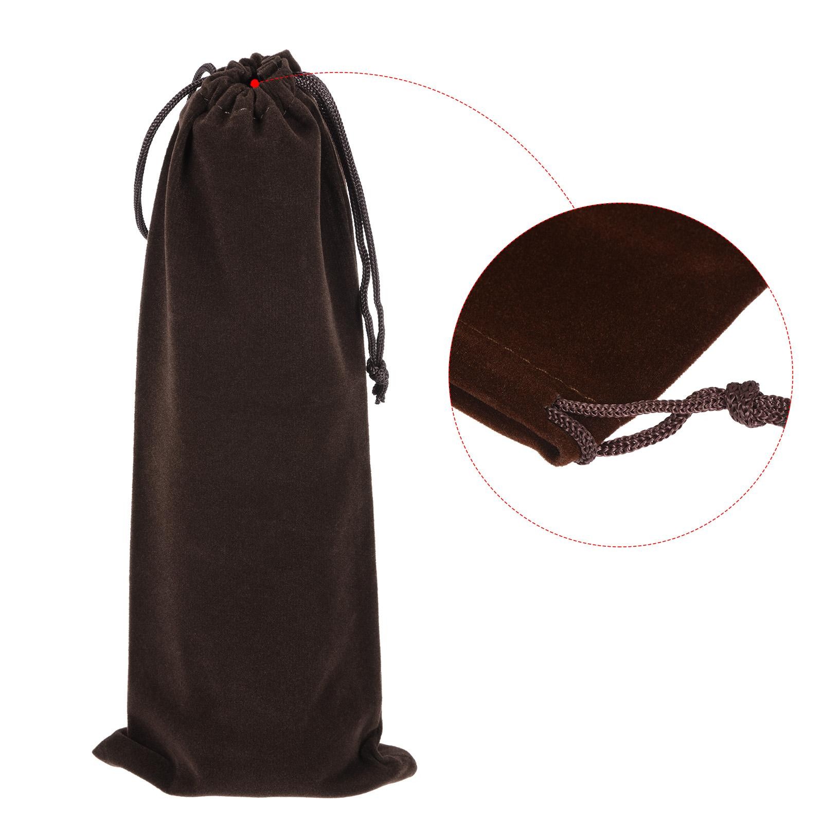 3Pcs 25x10cm Microfiber Pouch Soft Storage Drawstring Gift Bag Brown gallery