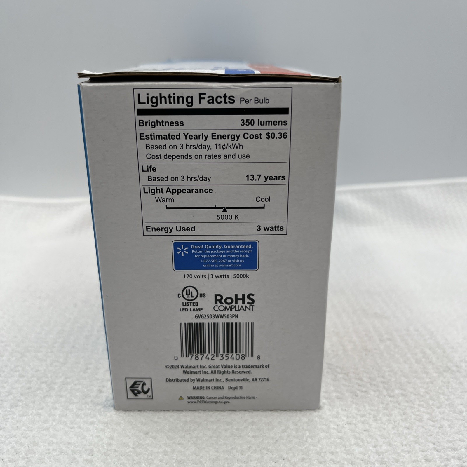 Great Value G25 LED 3- Bulb Pack 3-Watt Daylight Frosted Glass Decorative Globe gallery