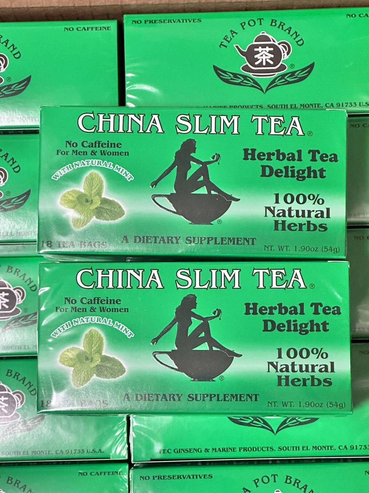 CHINA SLIM TEA Herbal Tea Delight with MINT, 18 tea bags x 2 Pack gallery