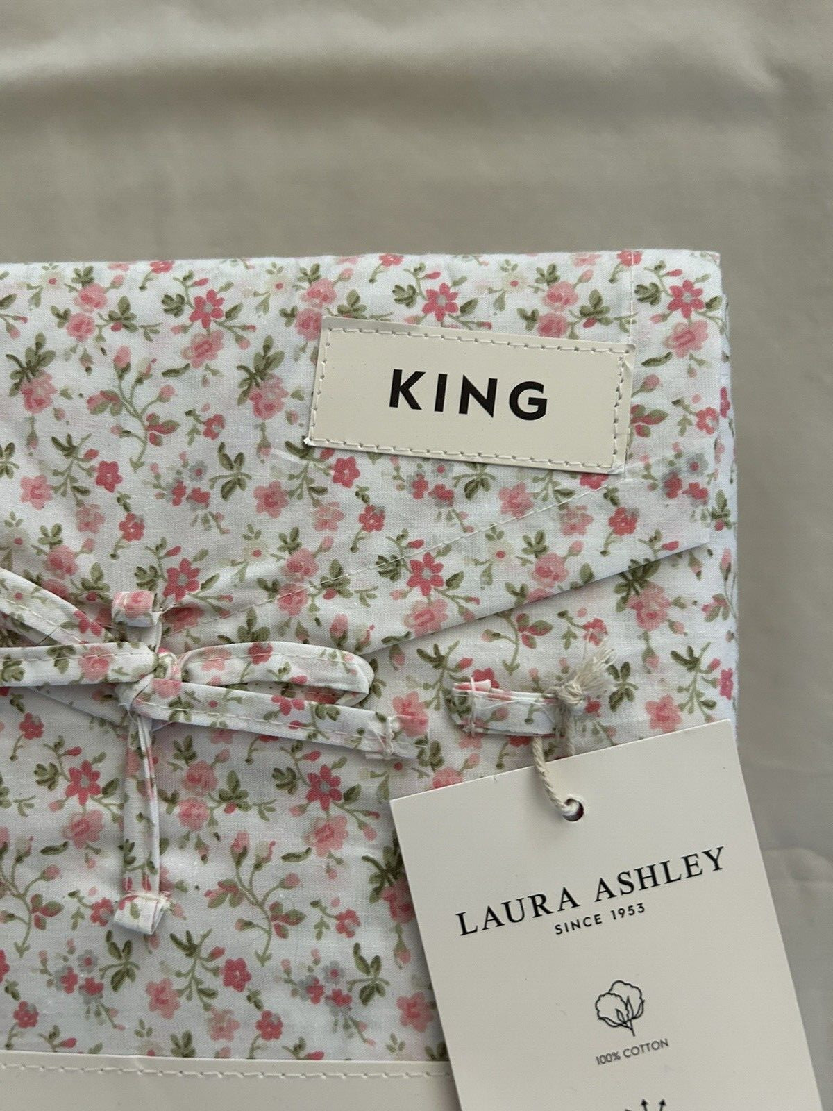 NEW 4pc Laura Ashley King Sheet Set Cottage Floral EVIE Pinks Green & White gallery