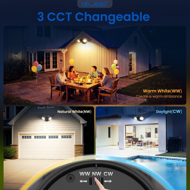 2000lm Outdoor LED Security Light Dusk to Dawn CCT Waterproof Yard 25W Wall Lamp gallery