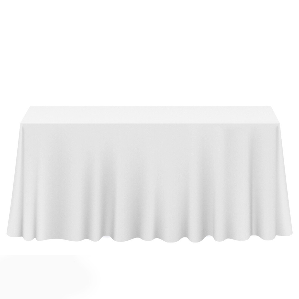 10 Pack 90" x 132" Rectangular Polyester Fabric Tablecloths for Wedding - White