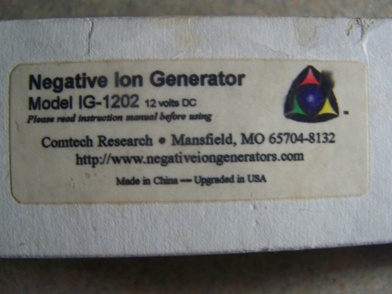 Negative Ion Generator Model # IG-1202 12 Volts gallery