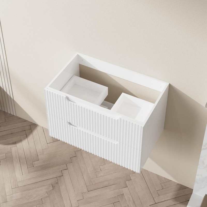 Vanity Unit Without Sink Floating Design Features Two Spacious Drawers gallery
