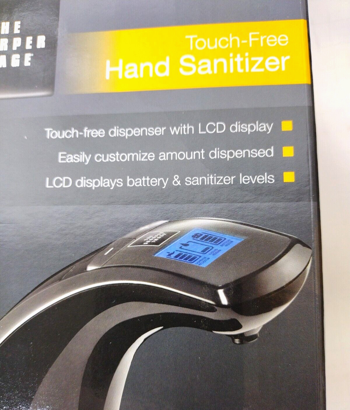 Sharper Image Touch-Free Hand Sanitizer Dispenser Battery Powered LCD Black NEW gallery