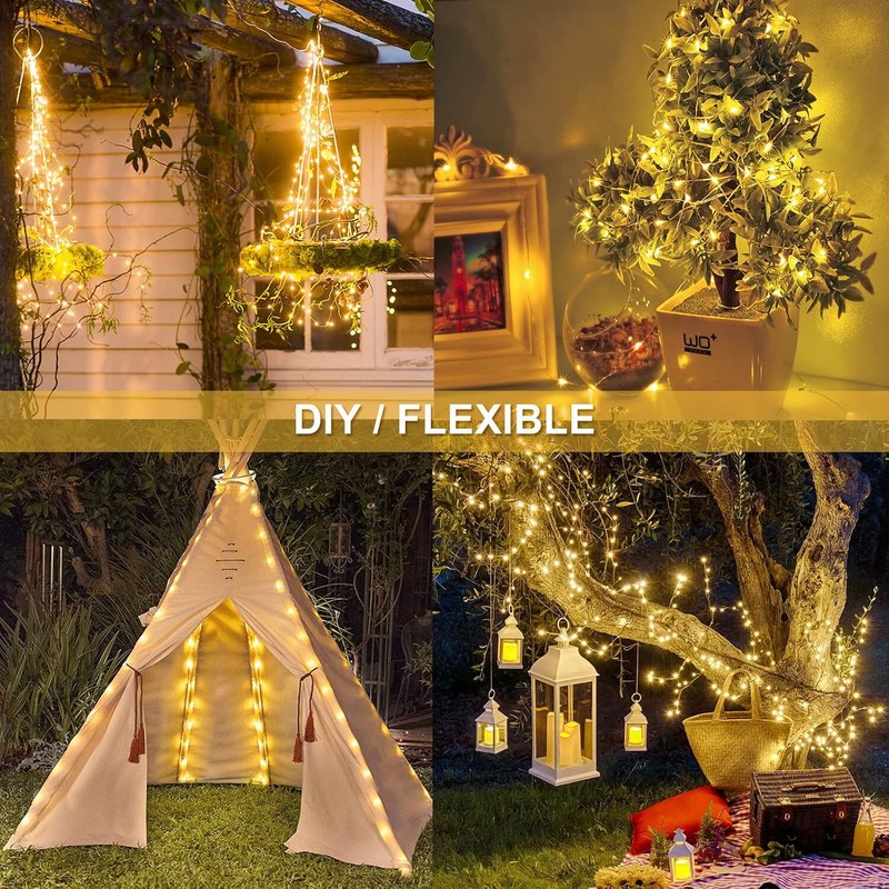 100-200 LED Solar Christmas String Lights Fairy Garden Outdoor Party Lamp gallery