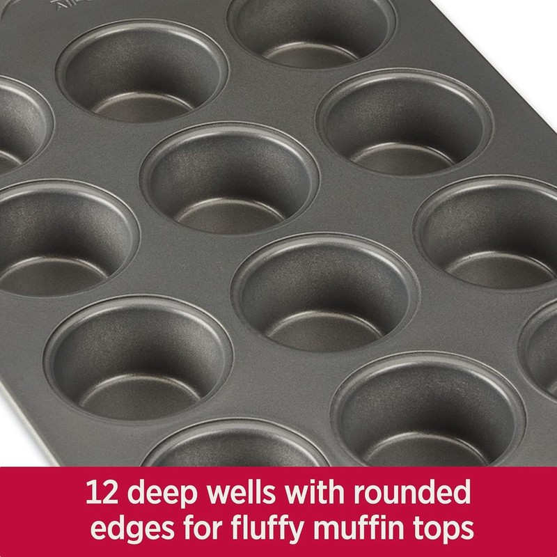Pro-Release Nonstick Bakeware Muffin Pan 12 Cup Oven Safe 450F Half Sheet gallery