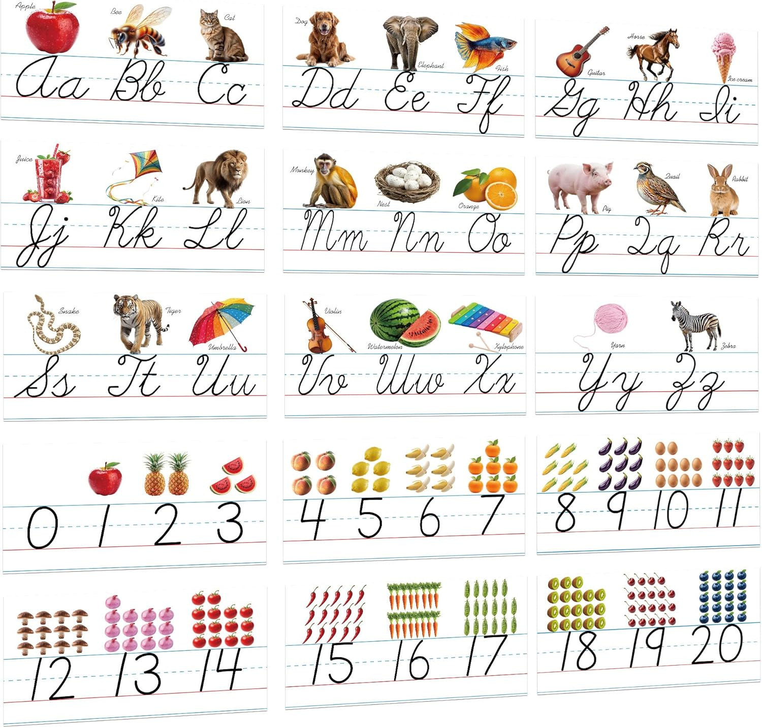 15 Pieces Cursive Alphabet Line Bulletin Board Set Alphabet Classroom Wall Strip gallery