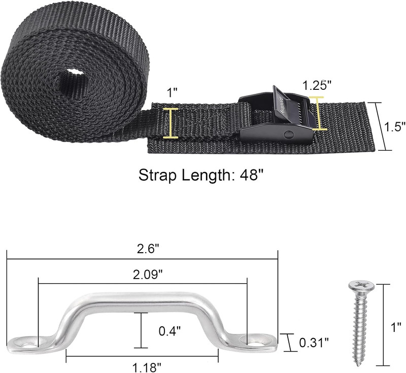 Battery Tie Down Strap 48” Battery Box Hold Down Kit, Tie Down Kit, with Small S gallery