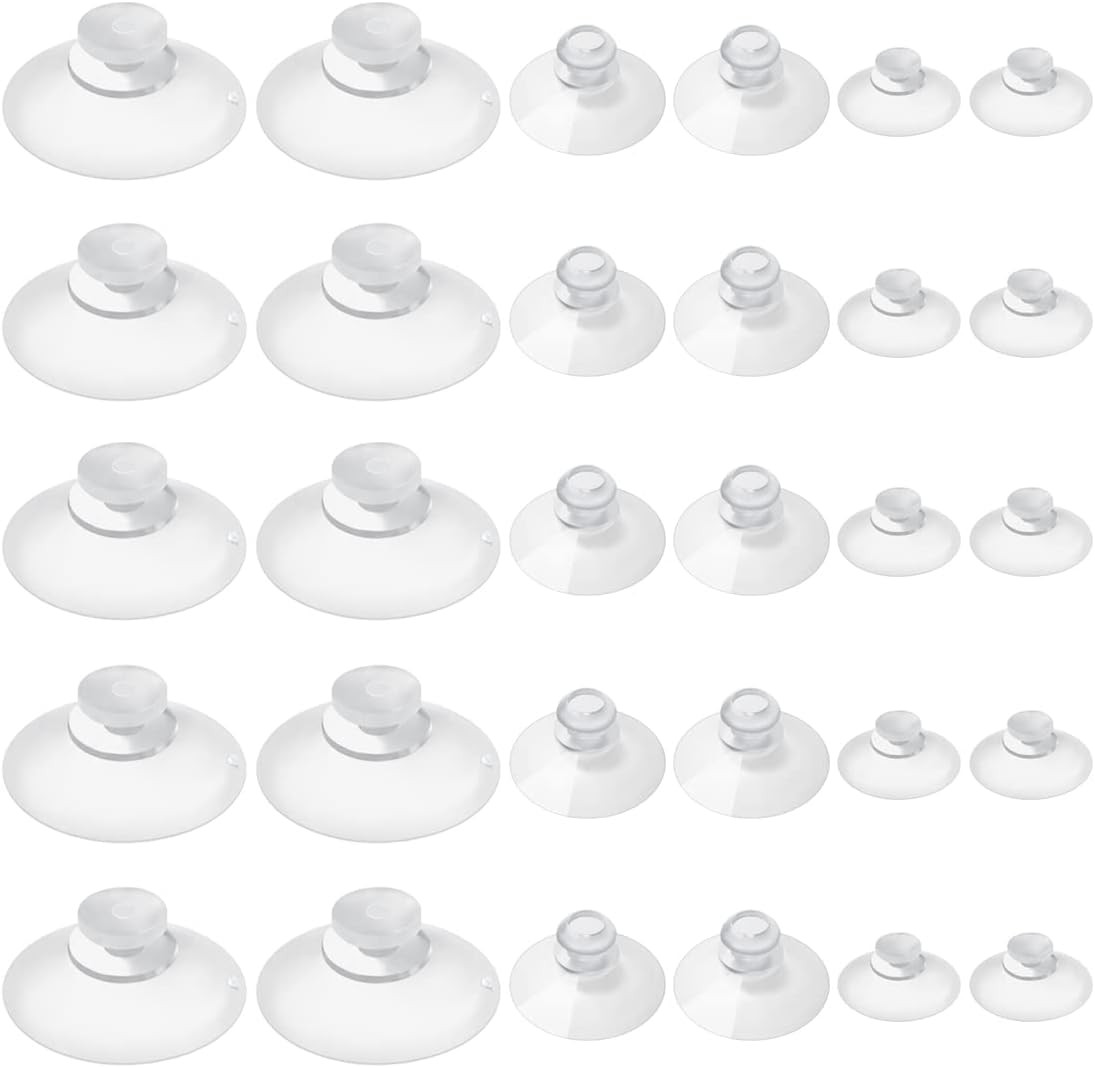 30 Pieces 3 Sizes Clear Suction Cups for Glass Without Hooks, Small Rubber Sucti gallery