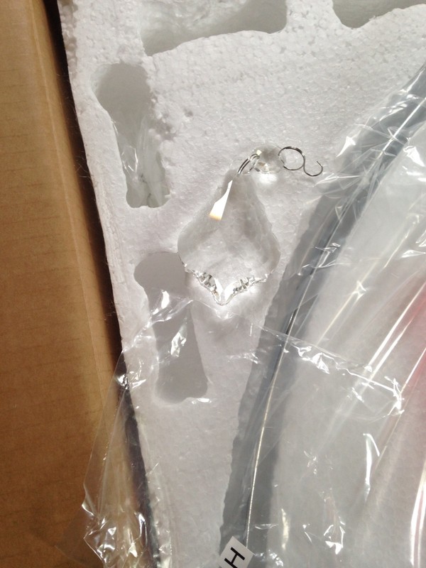 Home Decorators Collection 6 Light Chandelier. Crystal and Chrome. New in box gallery
