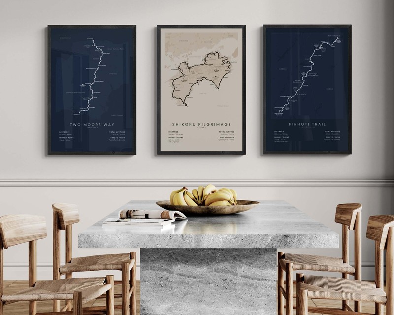 Two Moors Way Map Print | Devon Coast to Coast Trail Poster | England Hiking Map gallery