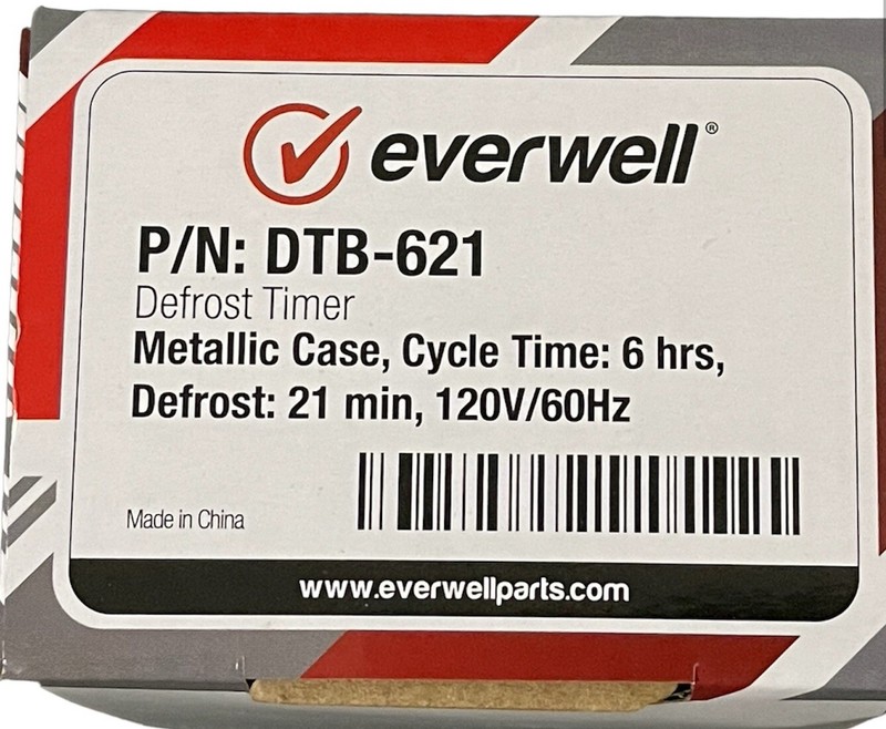 Domestic Defrost Timer Model No.DTB-621 Metal,Cycle 6 Hrs-Defrost 21Min 120V/6Hz gallery