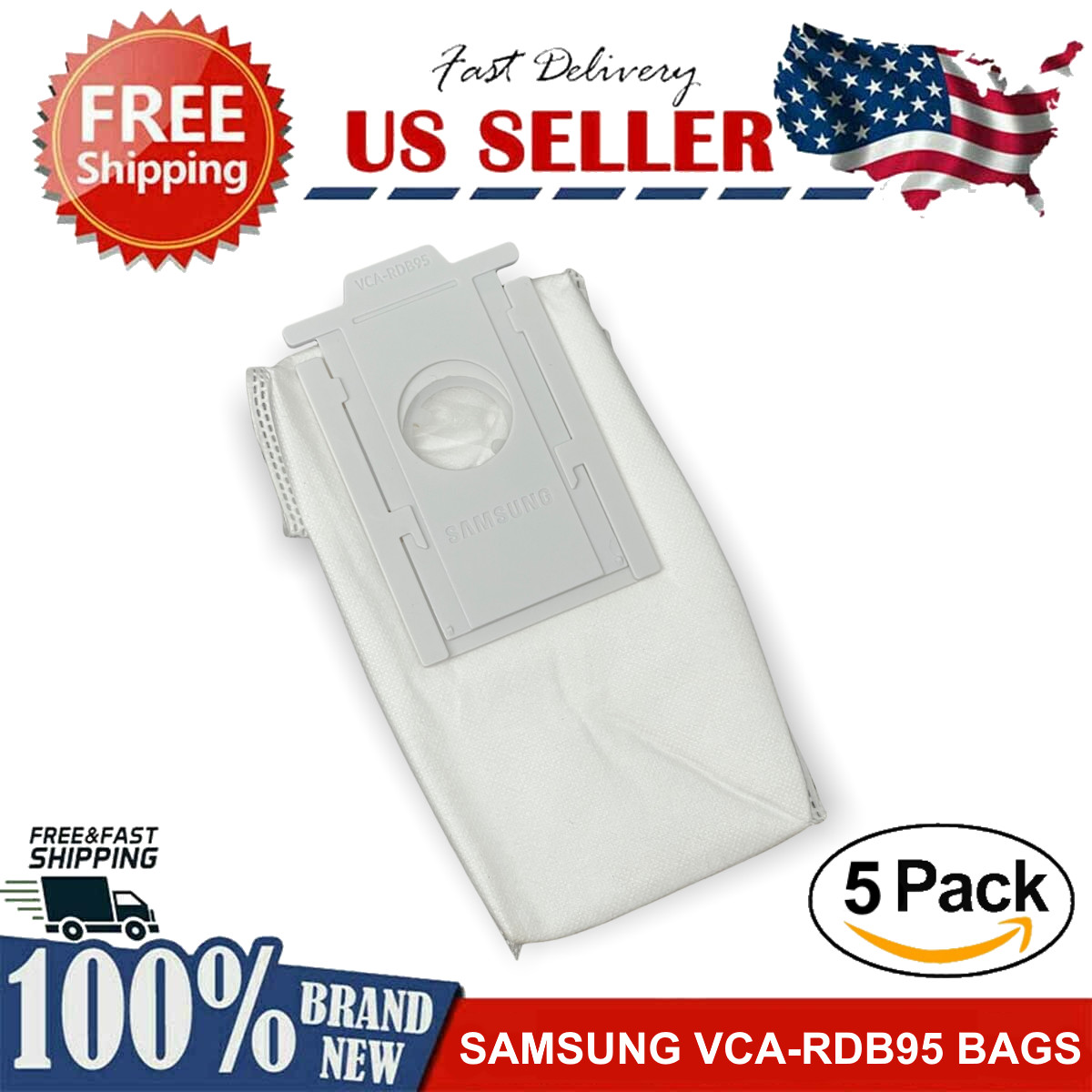 GENUINE SAMSUNG VCA-RDB95 Jet Bot Clean Station Dust Bag - 5 PACK gallery