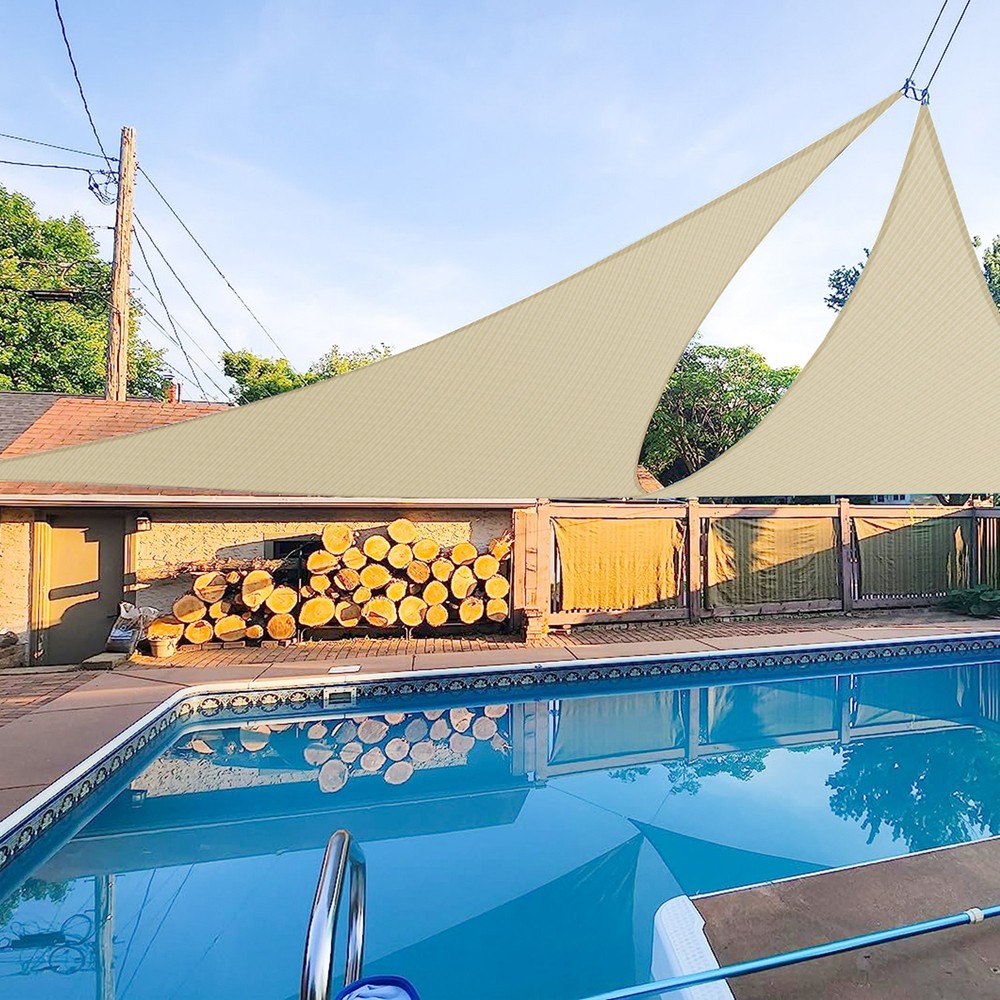 Permeable Sun Shade Sail Triangle Canopy Shade Cover UV Block Patio Pool Outdoor