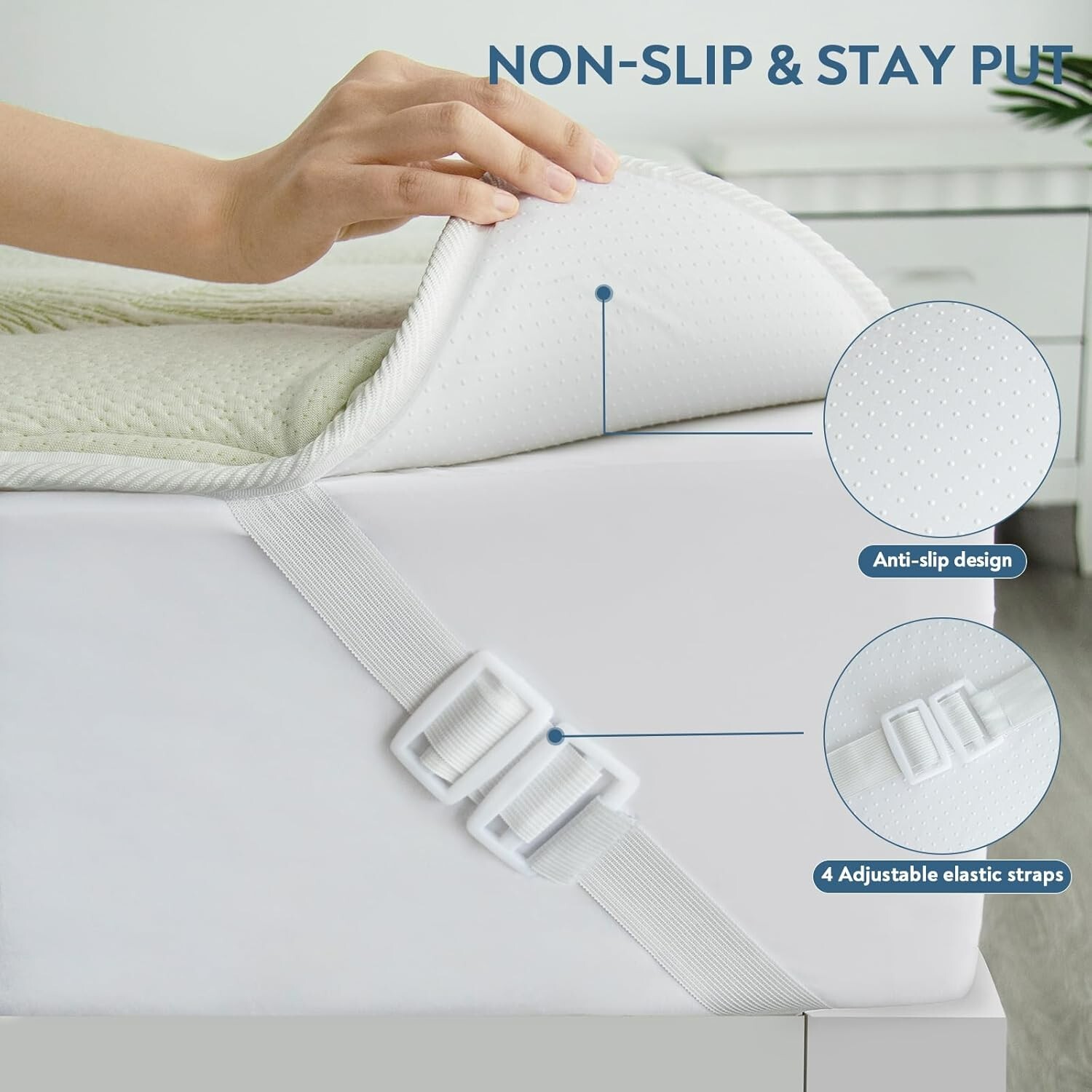 Bamboo Short Queen Mattress Topper for RV Camper Cooling Thick Foam Mattress Pad gallery