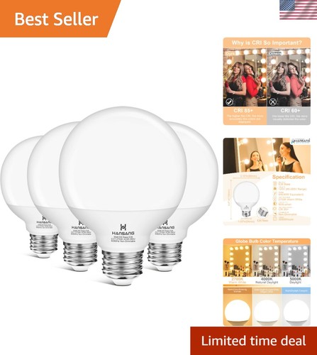 High-Quality G25 LED Vanity Bulbs - 500 Lumens, Eye-Friendly 2700K Glow, 4 Pack gallery