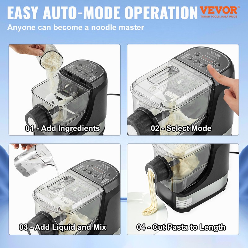 VEVOR Electric Pasta Maker Automatic Noodle Making Machine with 8 Pasta Shape gallery