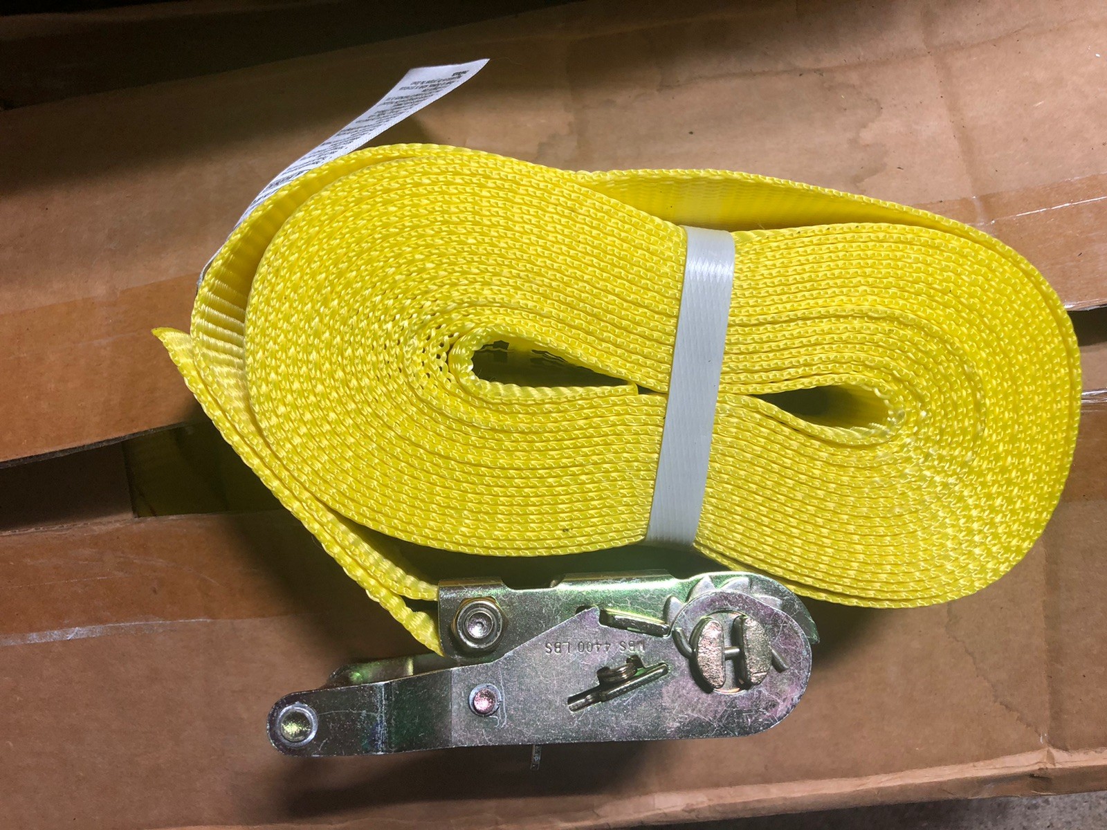4 Pack of USCC 2" X 24’ Endless Ratchet Strap - 4,400 Lbs Assembly Break Yellow gallery