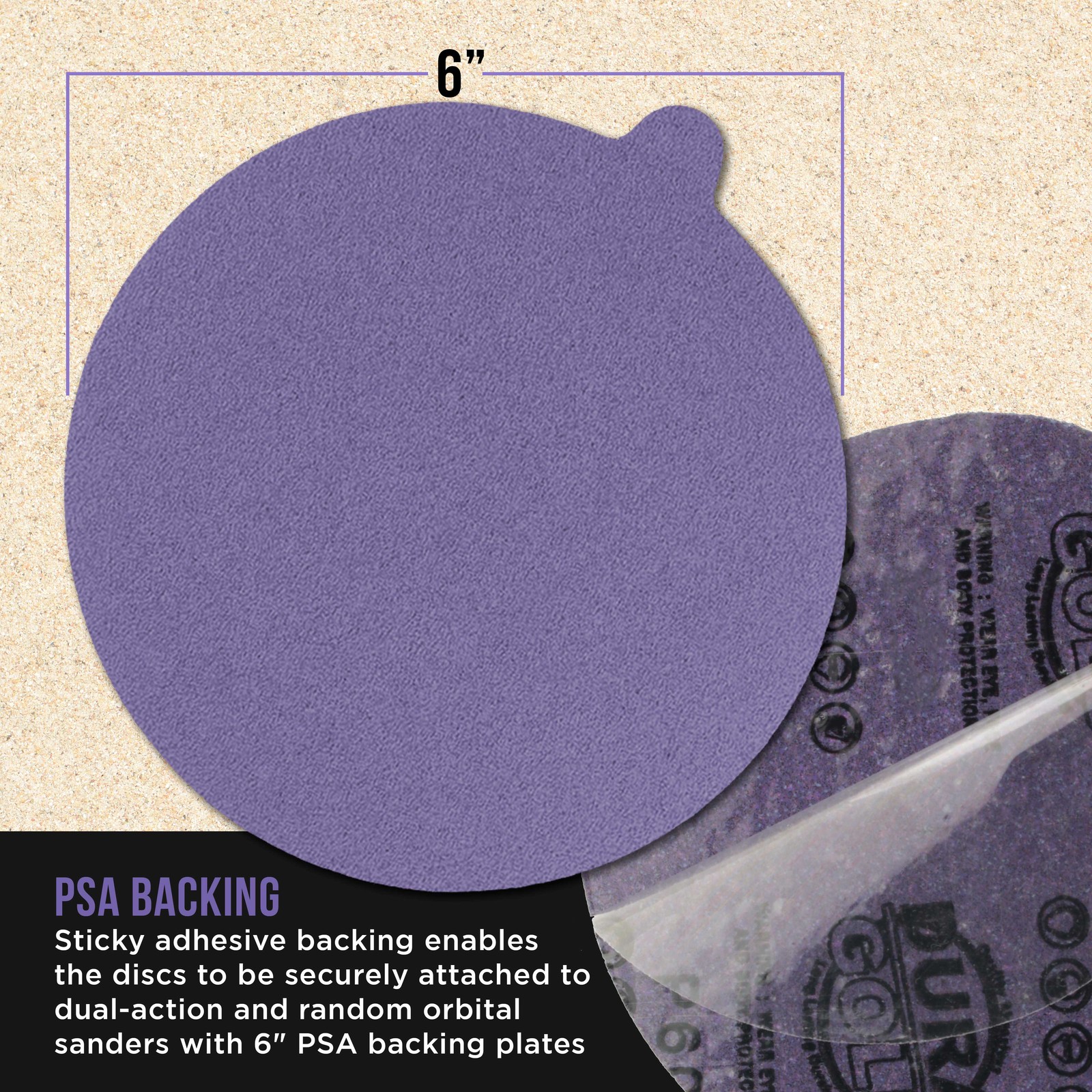 80 Grit 6" PSA Ceramic Sanding Discs, Box of 50 - Self Adhesive Sandpaper gallery