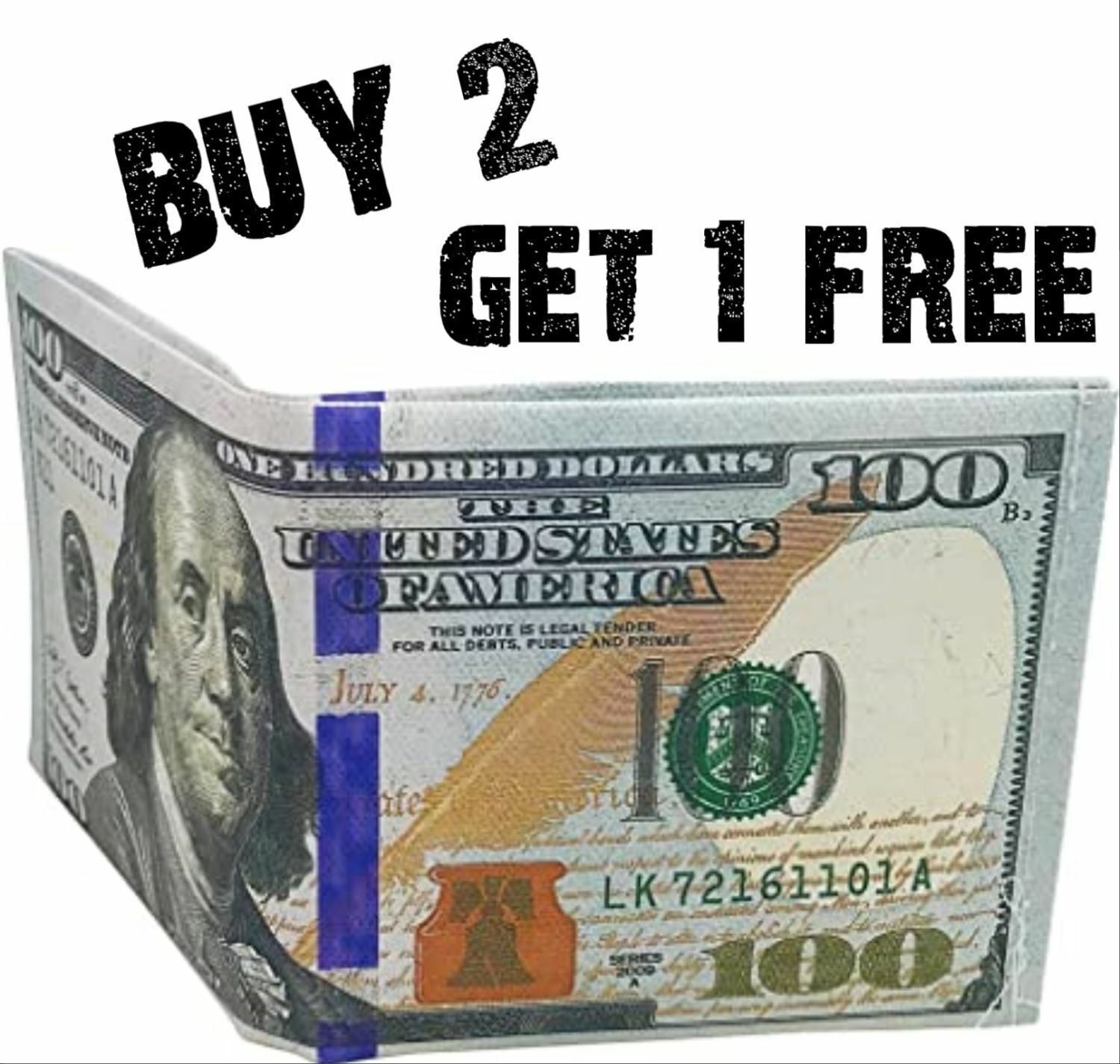$100 Hundred Dollar Bill Wallet Money Thin Bi-Fold Card Holder - US SELLER gallery