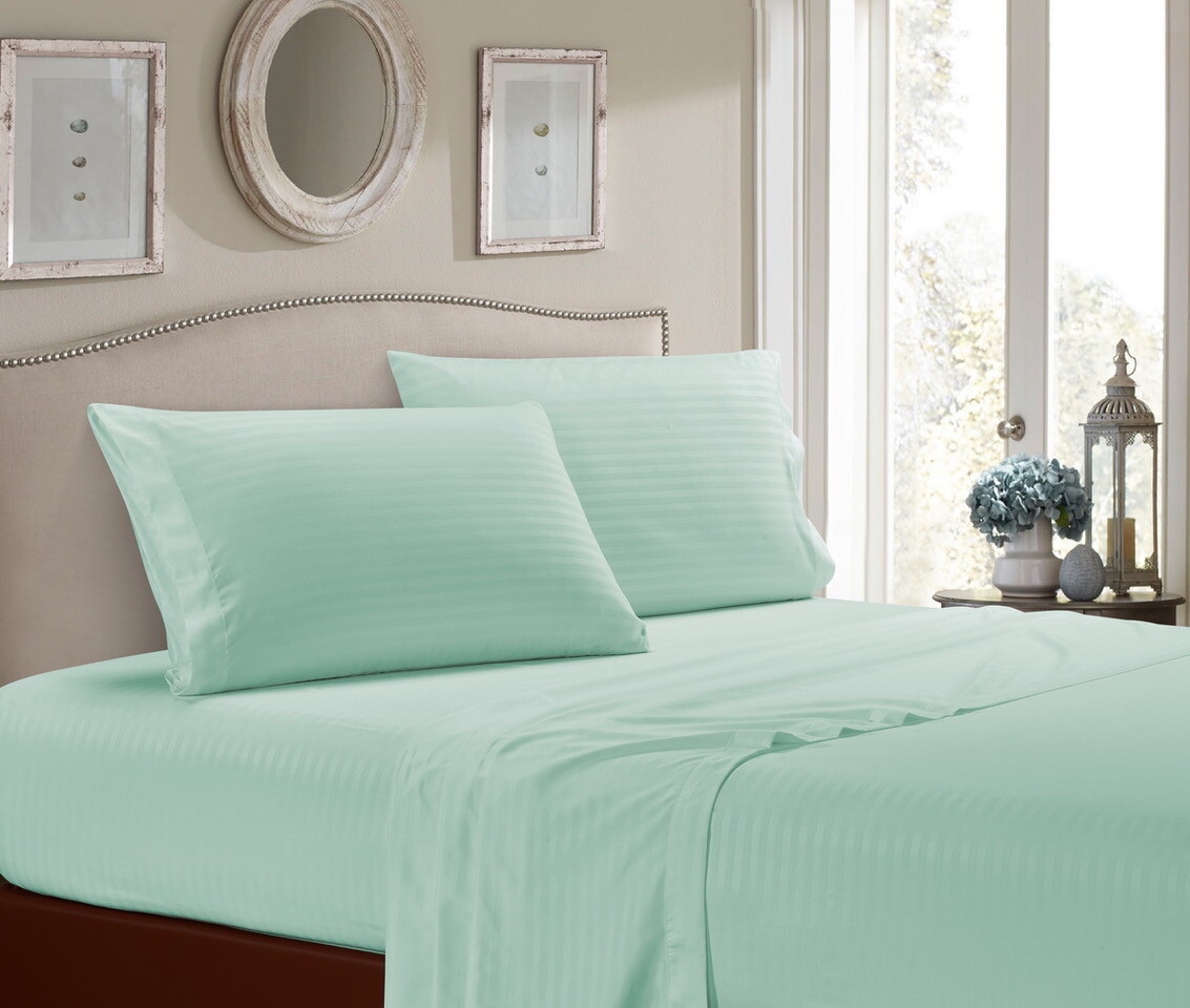 Ultra 1800 Thread Count Bamboo Microfiber Stripped 4PC Bed Sheet Set Deep Pocket gallery