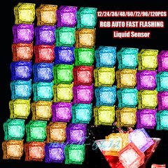 Light Up Ice Cube Liquid Sensor LED RGB fast flashing for Drinks Pond Wedding