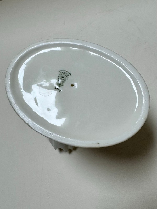 Royal Worcester White Bone China Dolphin Hollywood Regency Soap, salt or Trinket gallery