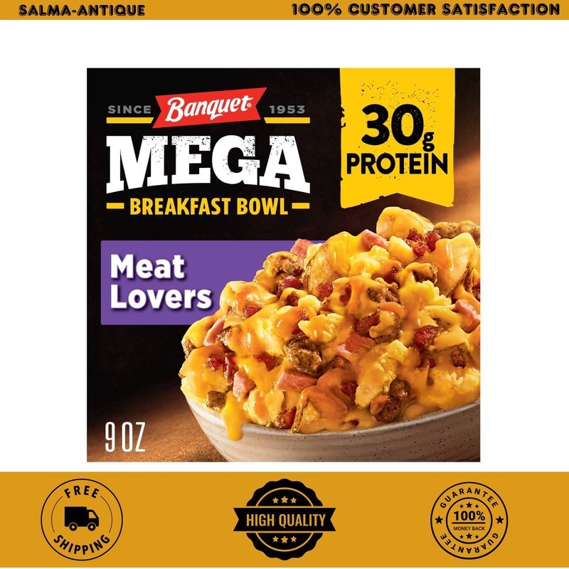 Banquet MEGA Breakfast Bowl Meat Lovers Frozen Meal 30g Protein 9 oz gallery