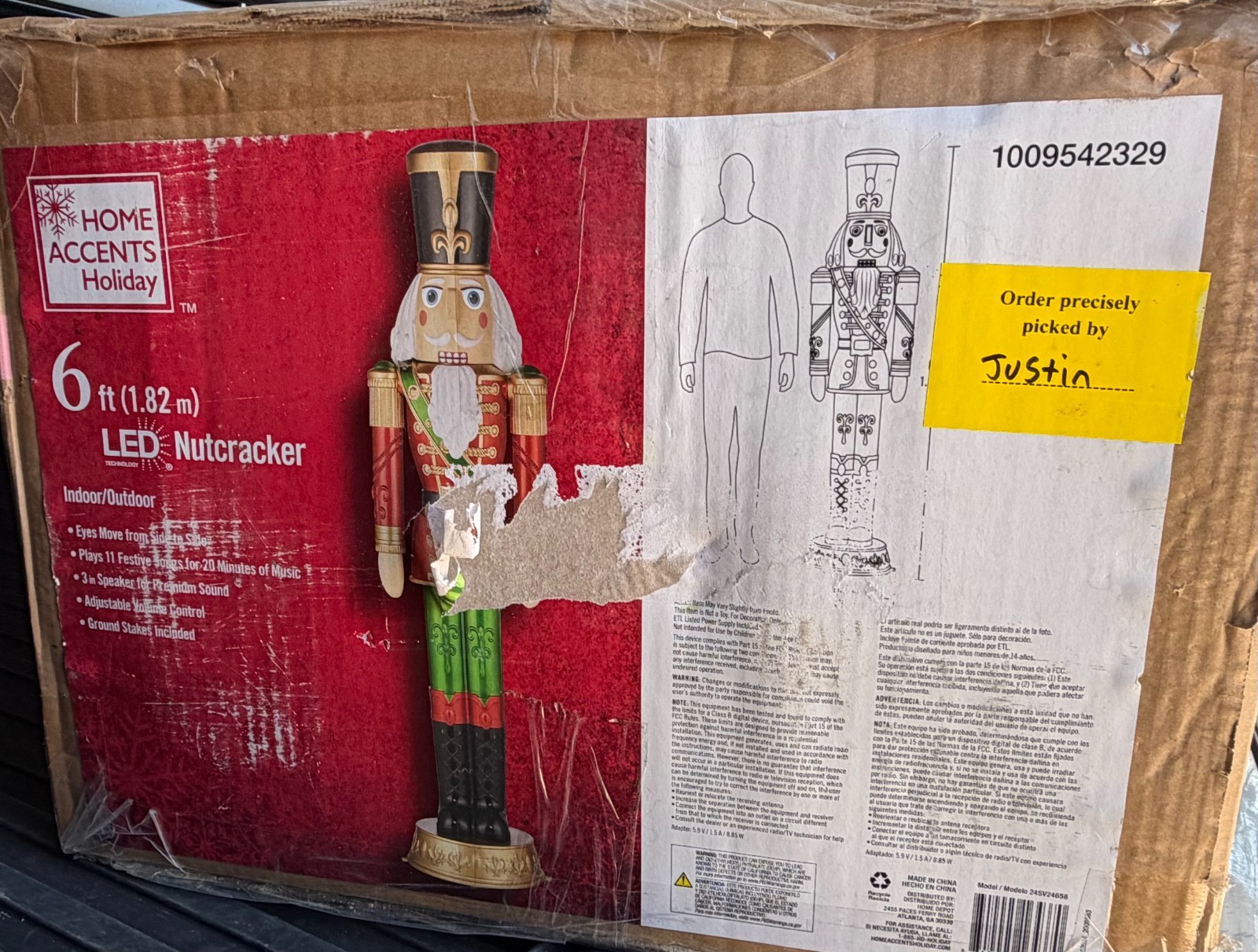 HOME ACCENTS 6 FT Animated LED Nutcracker NEW SEALED FREE SHIPPING gallery
