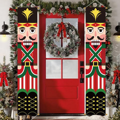 Nutcracker Soldier Christmas Decorations, 2Pc 71X13In Outdoor Yard Banner, Fade