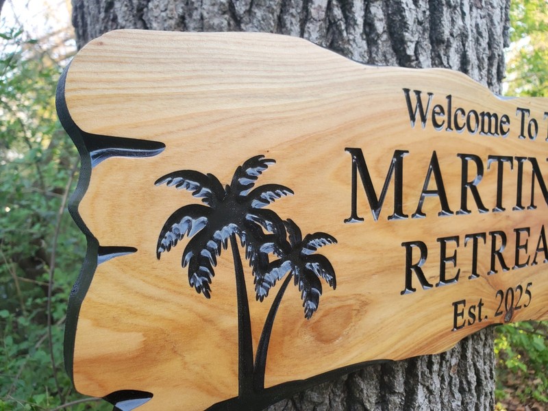 Custom Beach House Decor Sign Rustic Coastal Family Name Plaque Outdoor Wood gallery