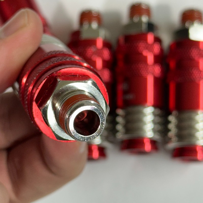 5 Pack Universal 5in1 Quick Coupler Red Aluminum 1/4” NPT Male Air Hose Fitting gallery
