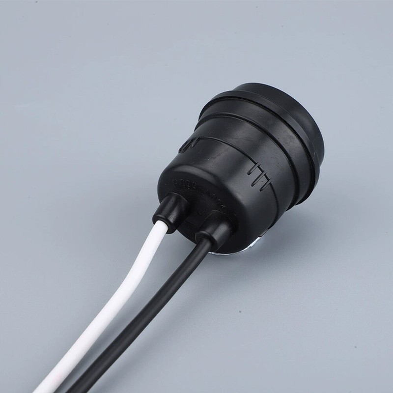 Waterproof Lamp Socket 12 Pack Black Pigtail Lamp Holder Socket E27 gallery