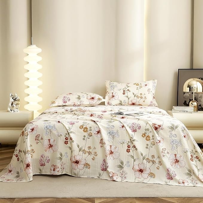 King Size Bedsheet | Cloud Cotton Flatsheet King Size with Two Pillow Covers| gallery