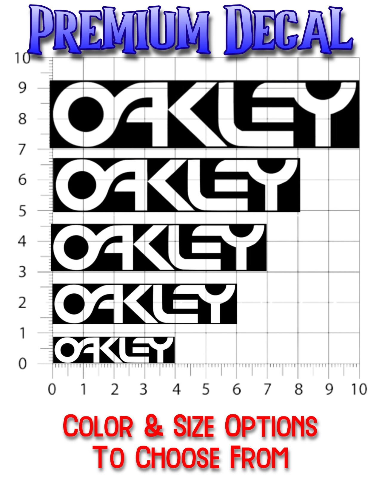 Oakley Logo Decal Sticker 7" 10" Sunglasses Golf Ski Snowboard Goggles Retro gallery