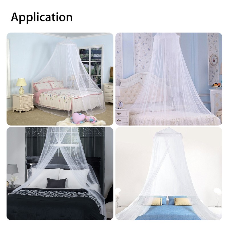 Mosquito Net Bed Queen Size Home Bedding Lace Canopy Princess Elegant Netting US gallery