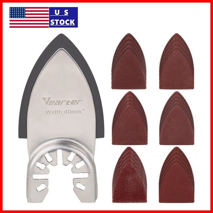 30PCS 40mm Triangular Finger Oscillating Multi Tool With 1 X Sanding Pads Set gallery