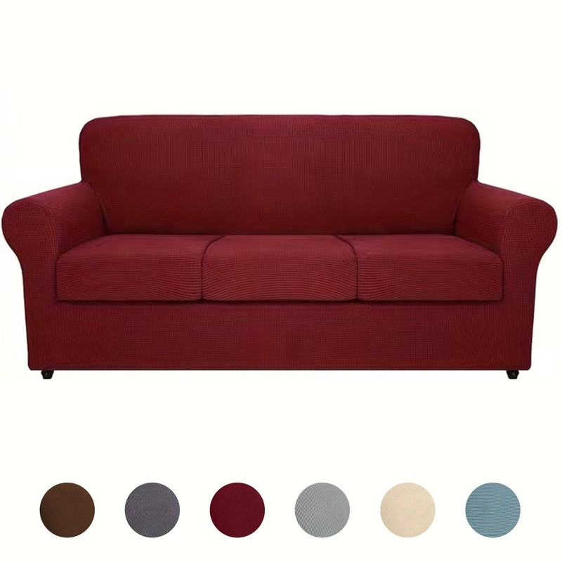 Elastic Jacquard Sofa Cover Set for 1/2/3-Seater Sofas, with Seat Cushion Covers gallery