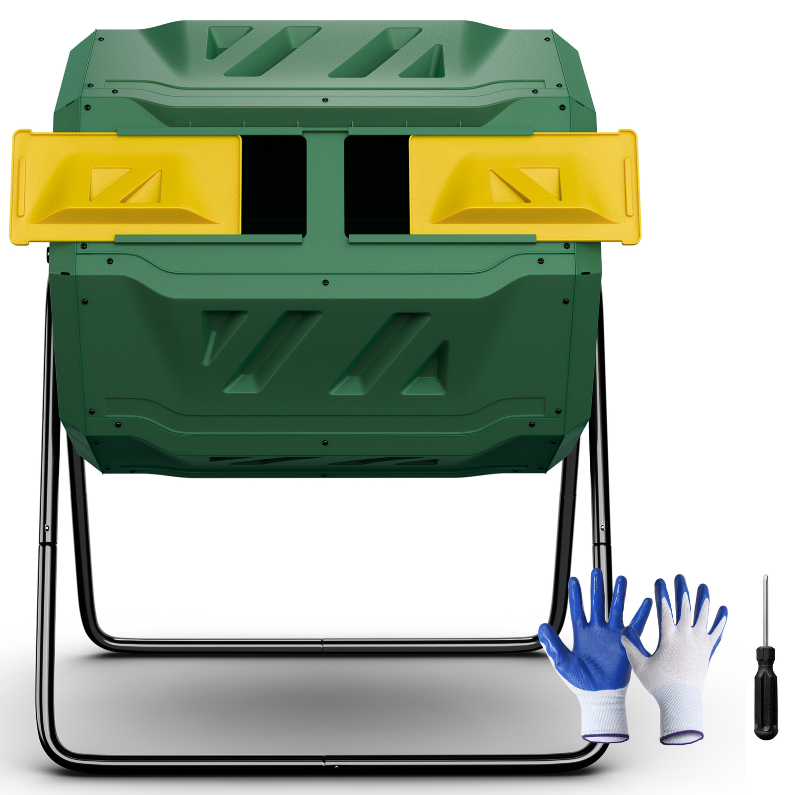 Chambers Composting Tumbler 43 Gallon Dual Batch Rotating Compost Bin Green gallery