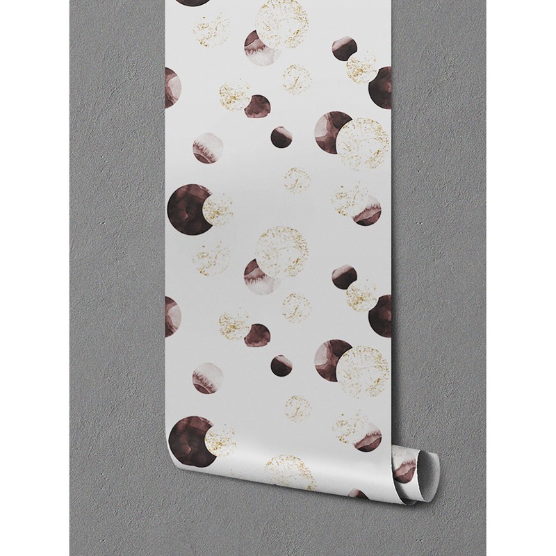 Modern Geometric Gold and brown wheels Easy stick removable wallpaper Pattern gallery