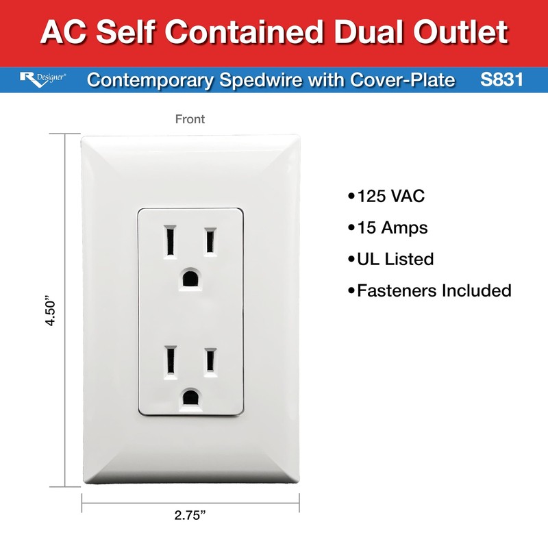 White RV Electrical Outlet Durable Design Easy Installation for Motorhome Power gallery