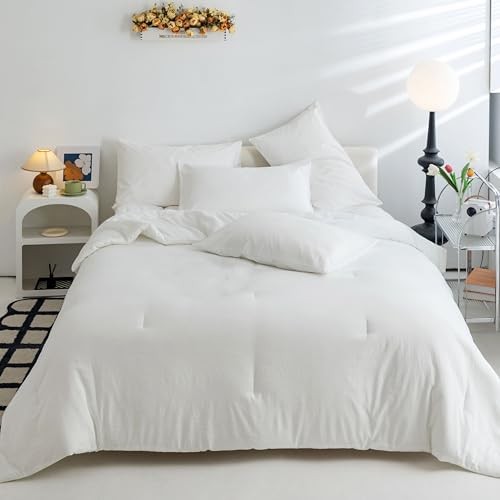 Ultra-Soft White Queen Comforter Set - 3 Pieces Queen/Full (92"x88") Snow White