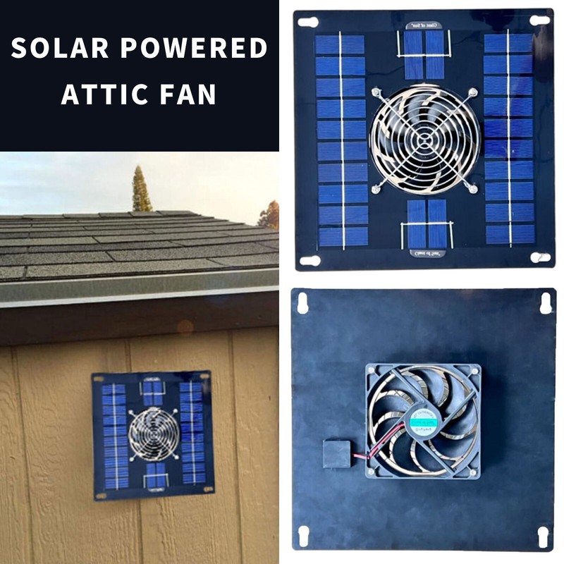 400cfm Solar Powered Attic Fan System Roof Vent Fan For Attic or Greenhouse gallery