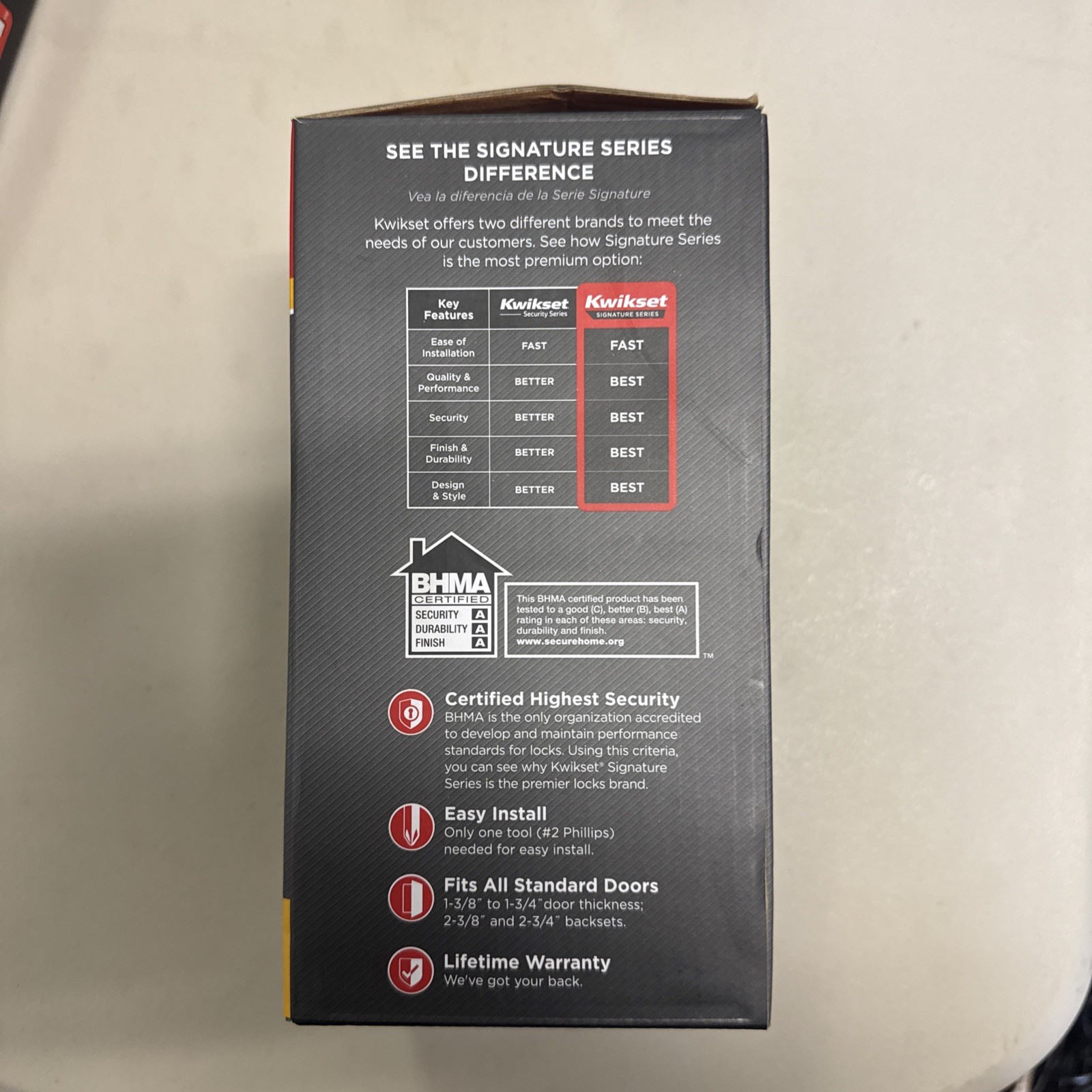 Kwikset Signature Series- Midtown Keyed Deadbolt Lock- Matte Black- SmartKey gallery